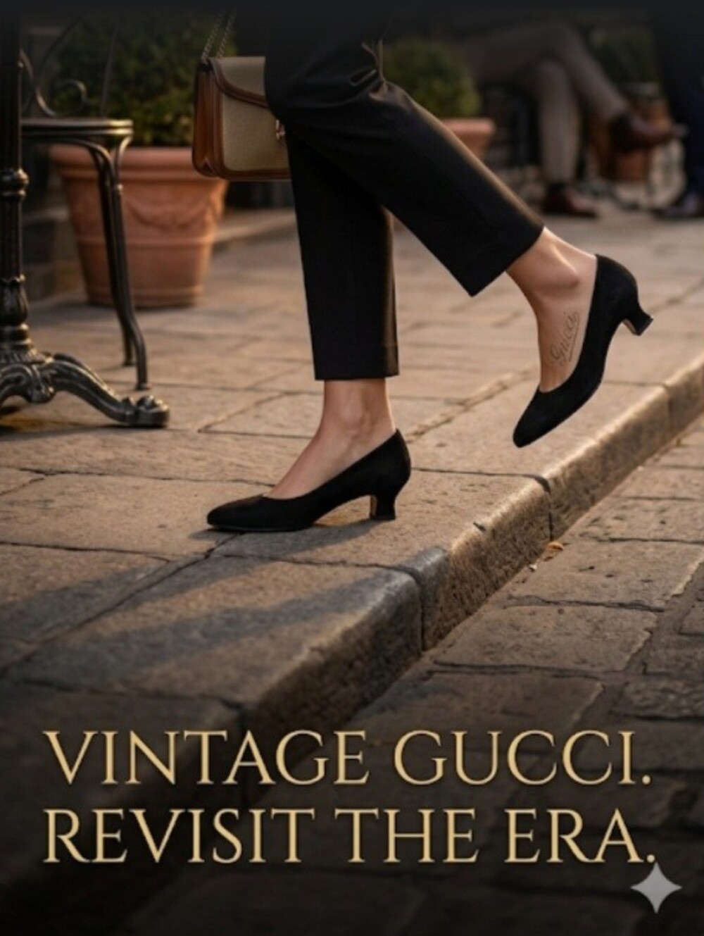 GUCCI Black Suede Vintage Heels!!